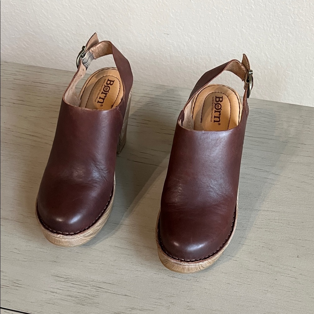 Born Dark Brown Leather Mules